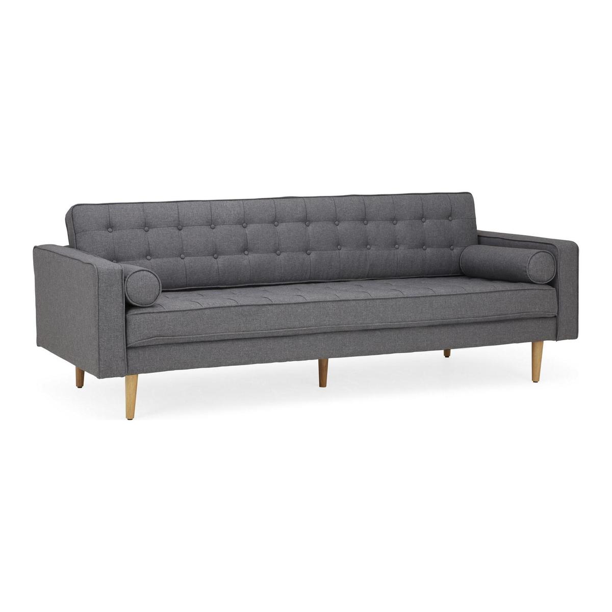 Prague 3 Seater Fabric Sofa Grey – image 1