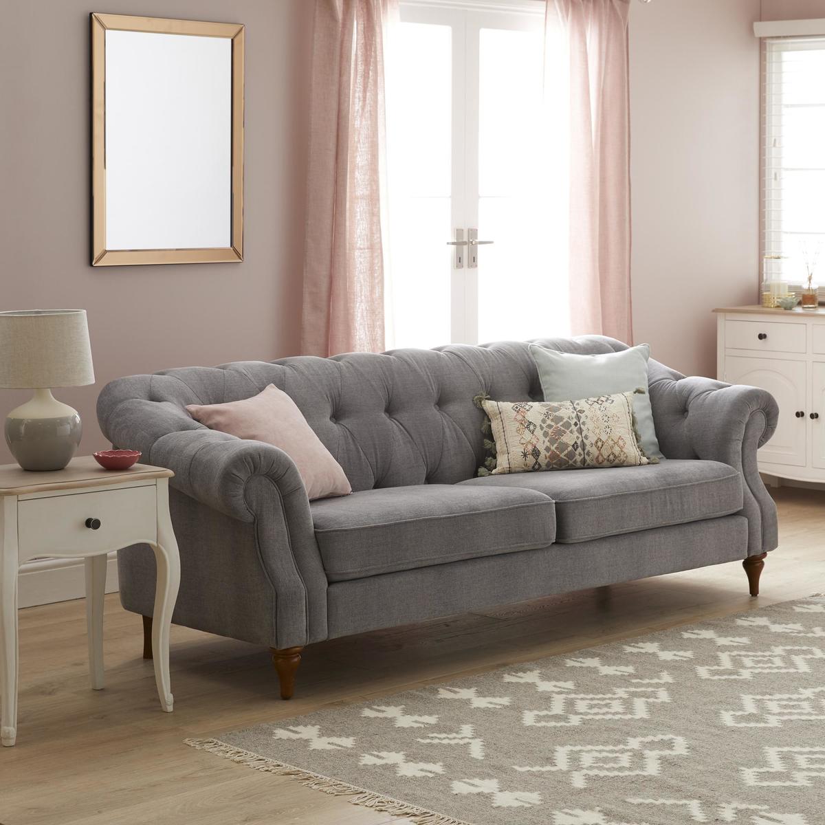 Aubrey Chesterfield 2 Seater Sofa Grey – image 3