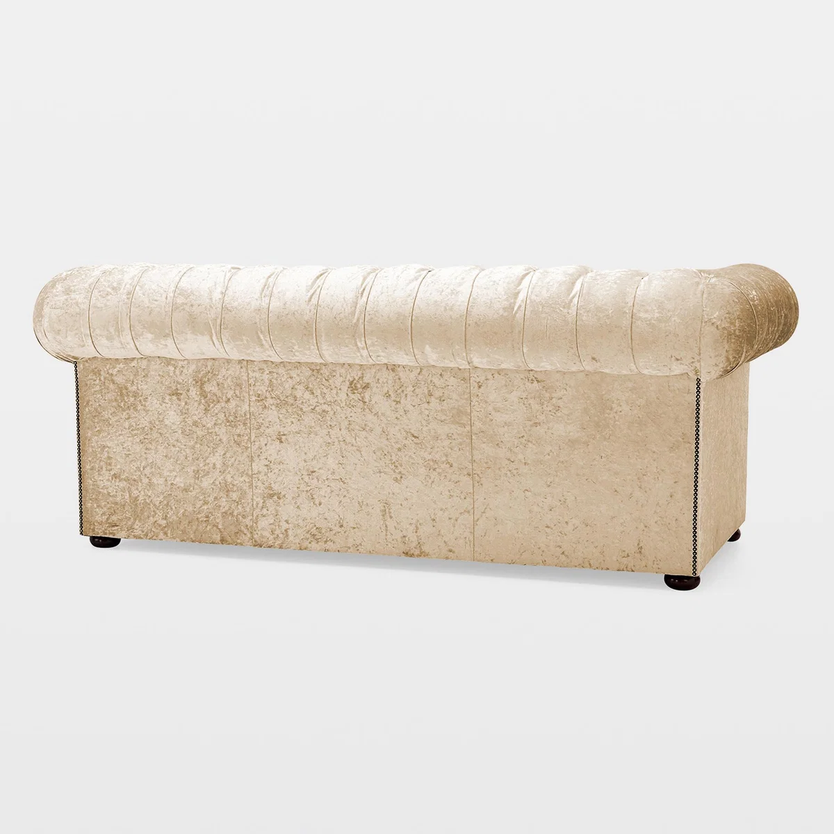 Belvedere Chesterfield 4 Seater Crushed Velvet Sofa Cream – image 6