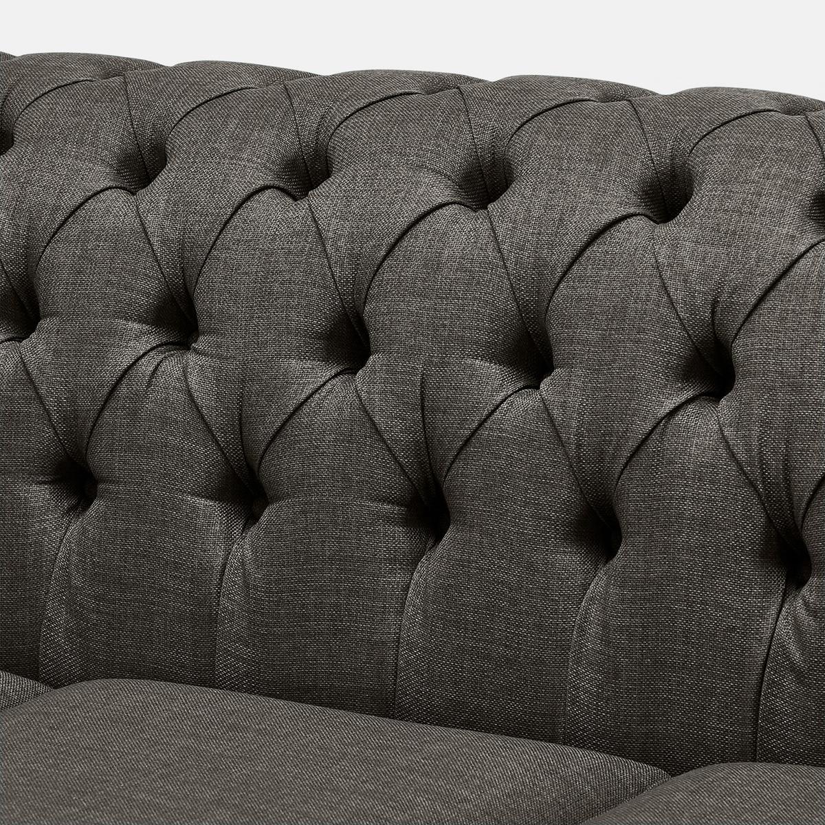 Belvedere Chesterfield 2 Seater Linen Sofa Charcoal – image 4