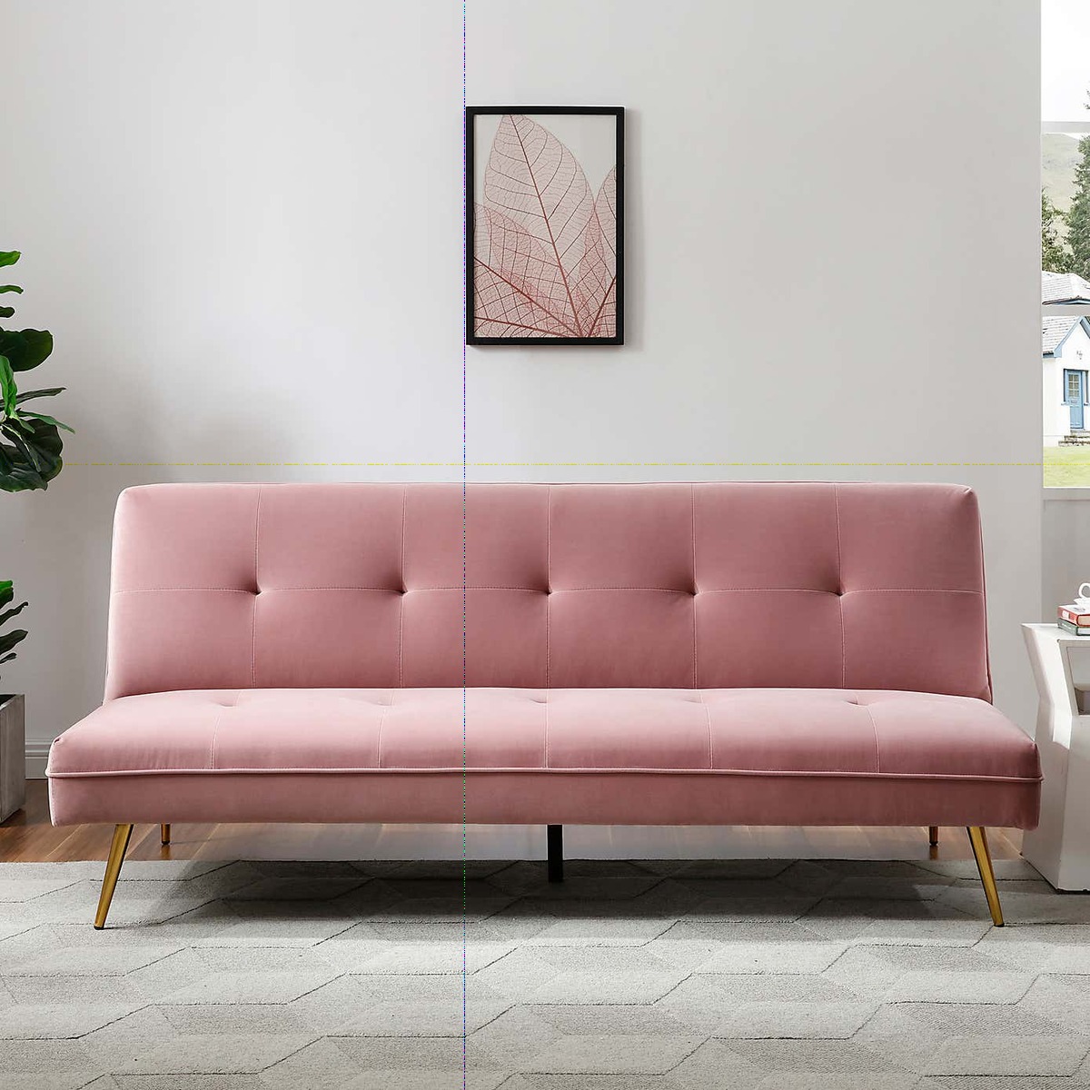 Juno Velvet Sofa Bed - Blush Blush – image 3