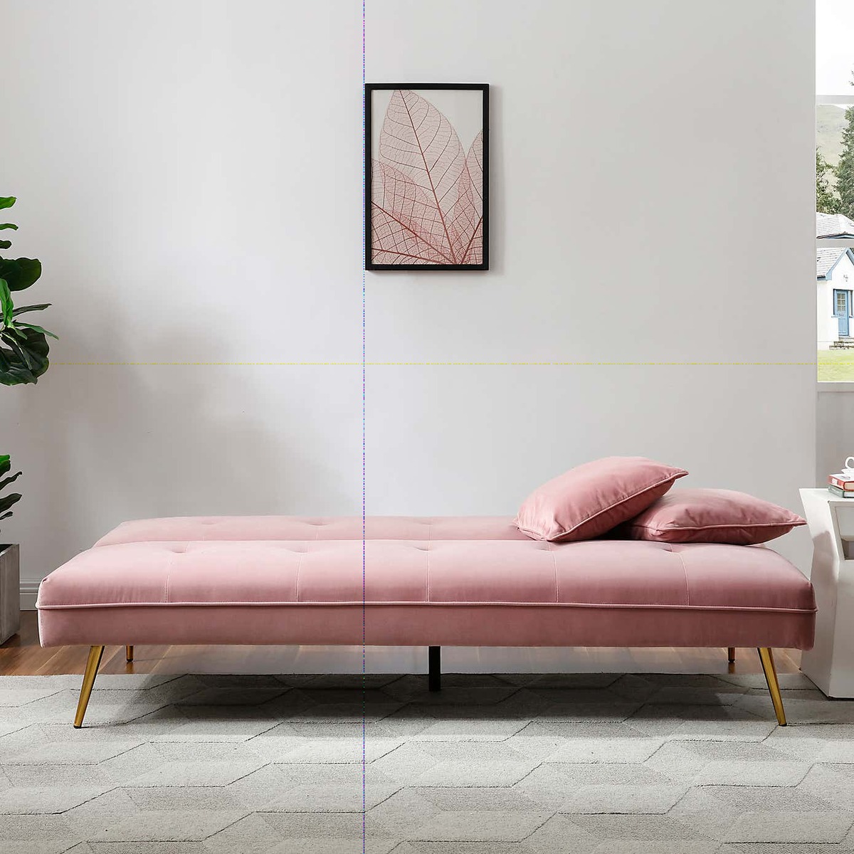 Juno Velvet Sofa Bed - Blush Blush – image 4