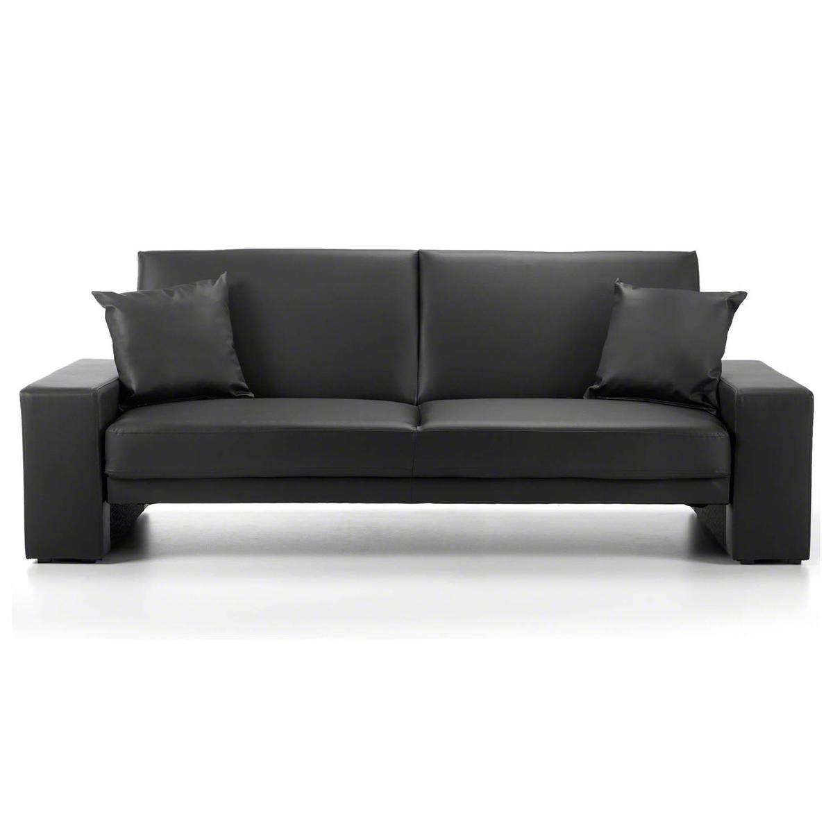 Cuba Faux Leather Sofa Bed Black – image 5