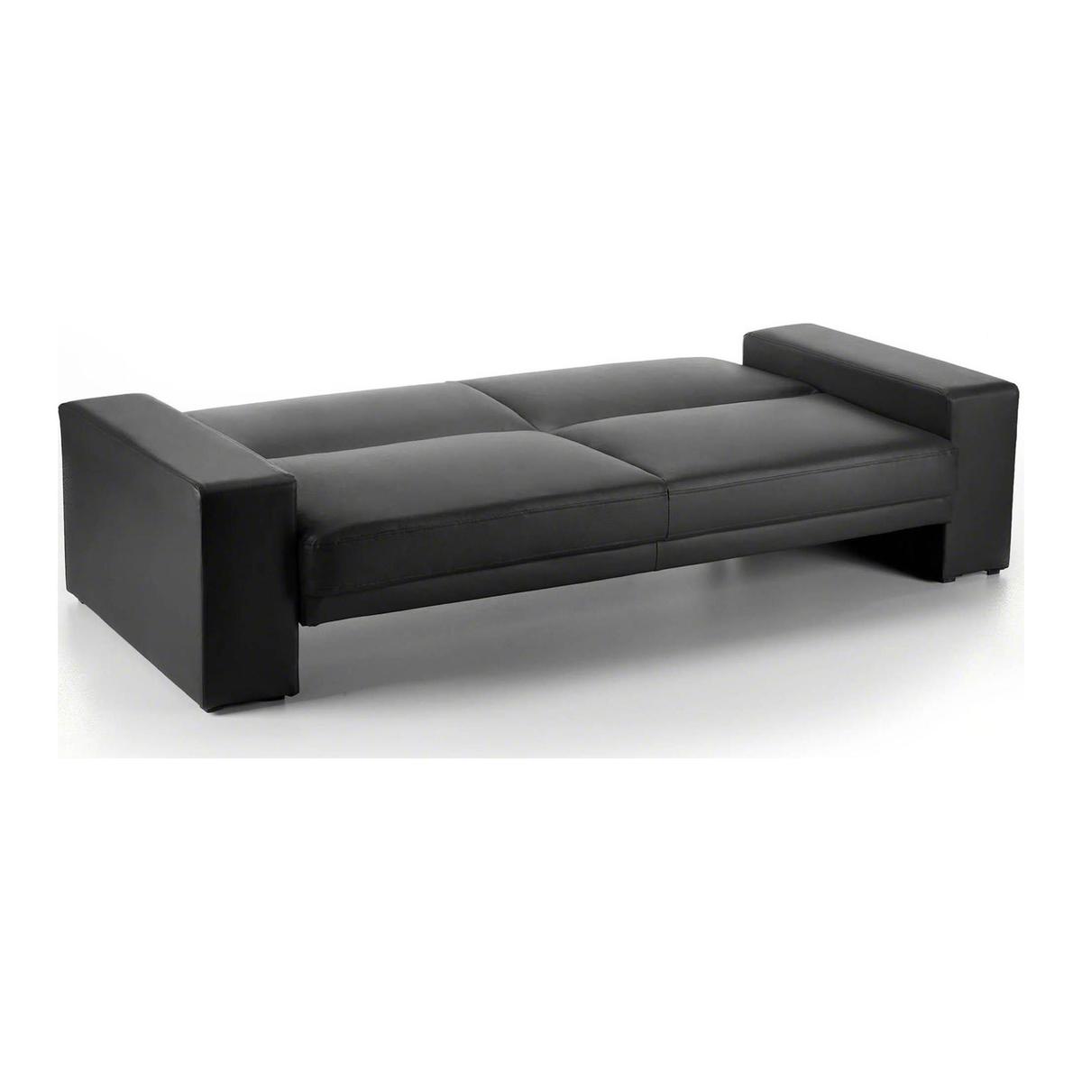 Cuba Faux Leather Sofa Bed Black – image 2