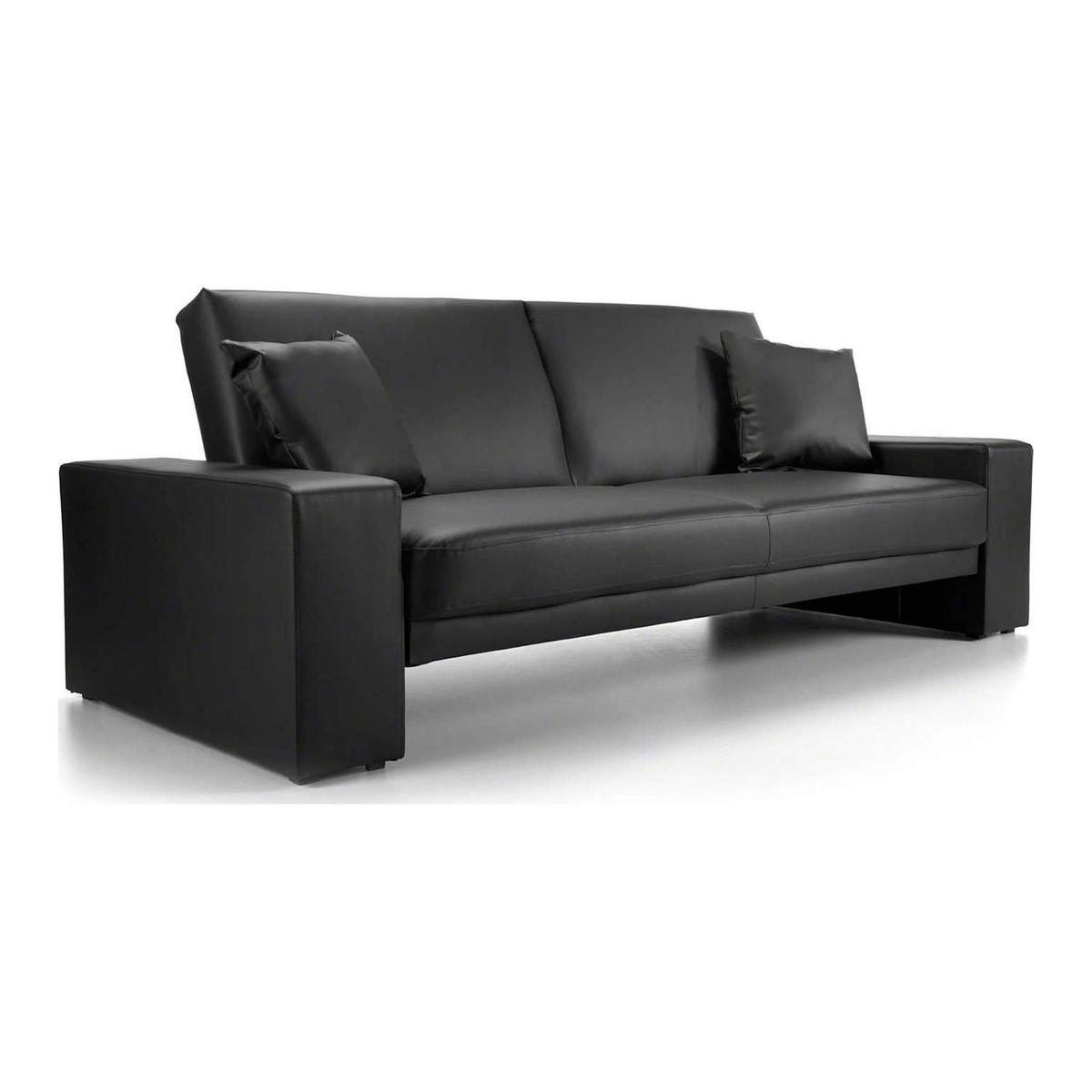 Cuba Faux Leather Sofa Bed Black – image 1