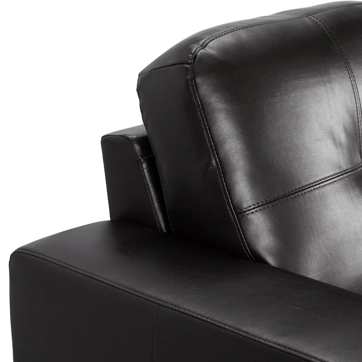 Roma 2 Seater Leather Sofa Black – image 3