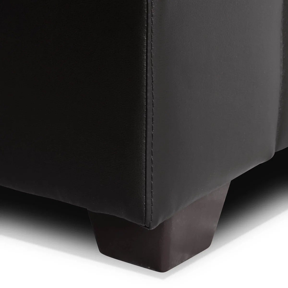 Roma 2 Seater Leather Sofa Black – image 4
