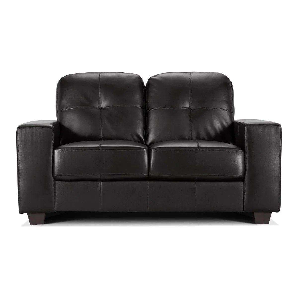 Roma 2 Seater Leather Sofa Black – image 2