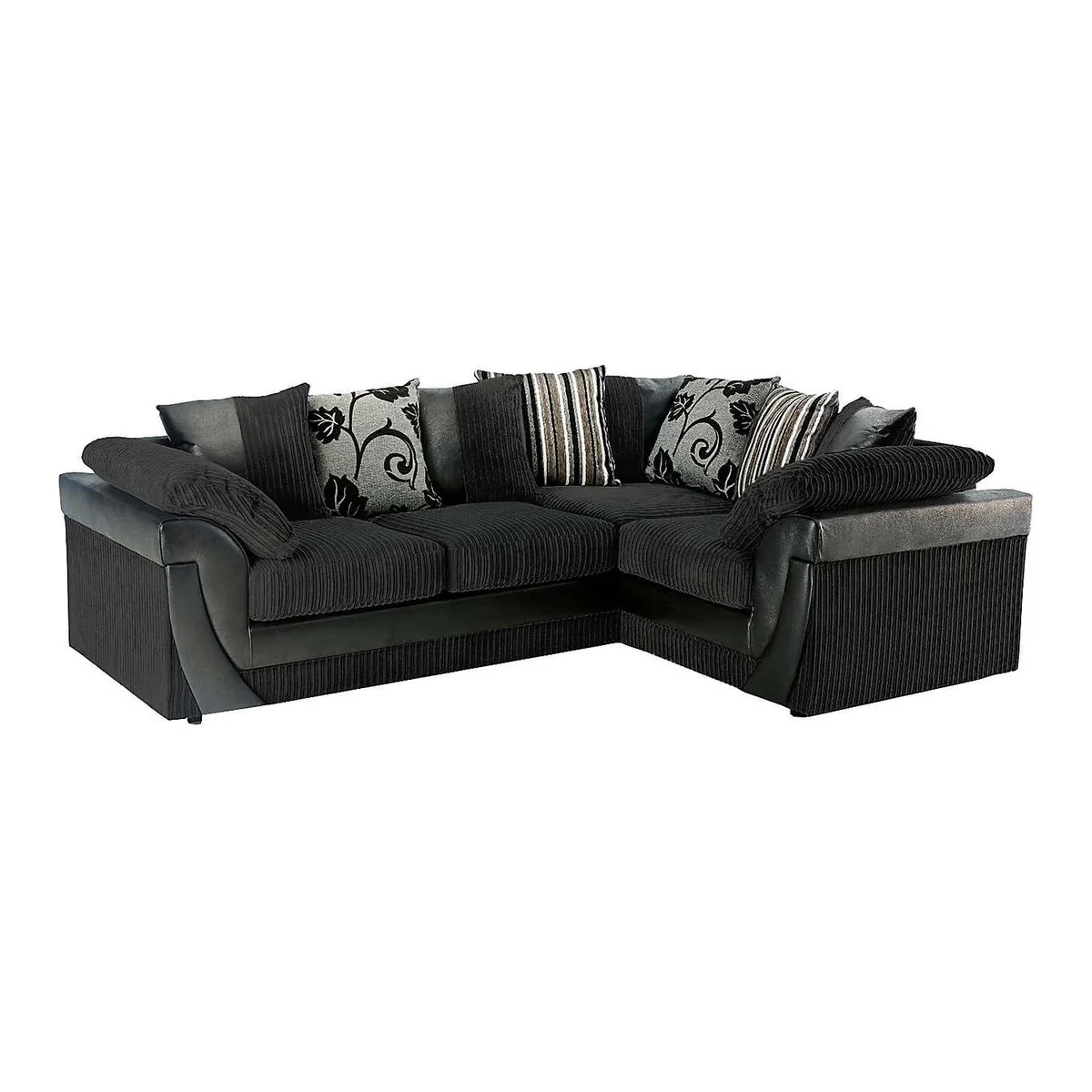 Lush Scatter Back Right Hand Corner Sofa Black – image 1