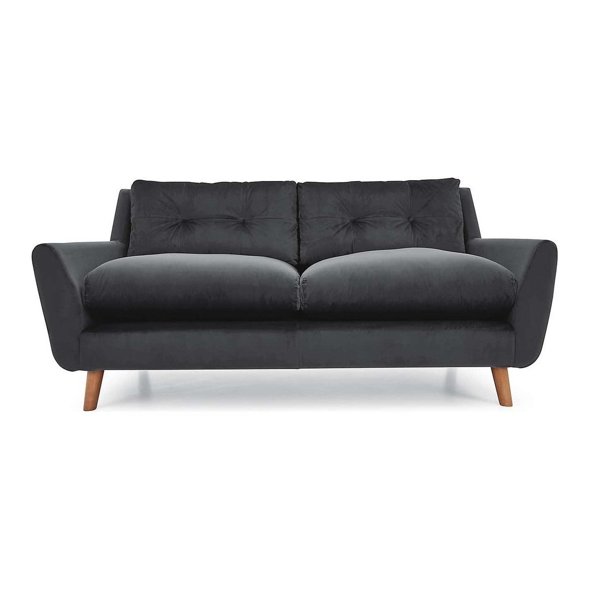 Halston Velvet 3 Seater Sofa Green – image 1