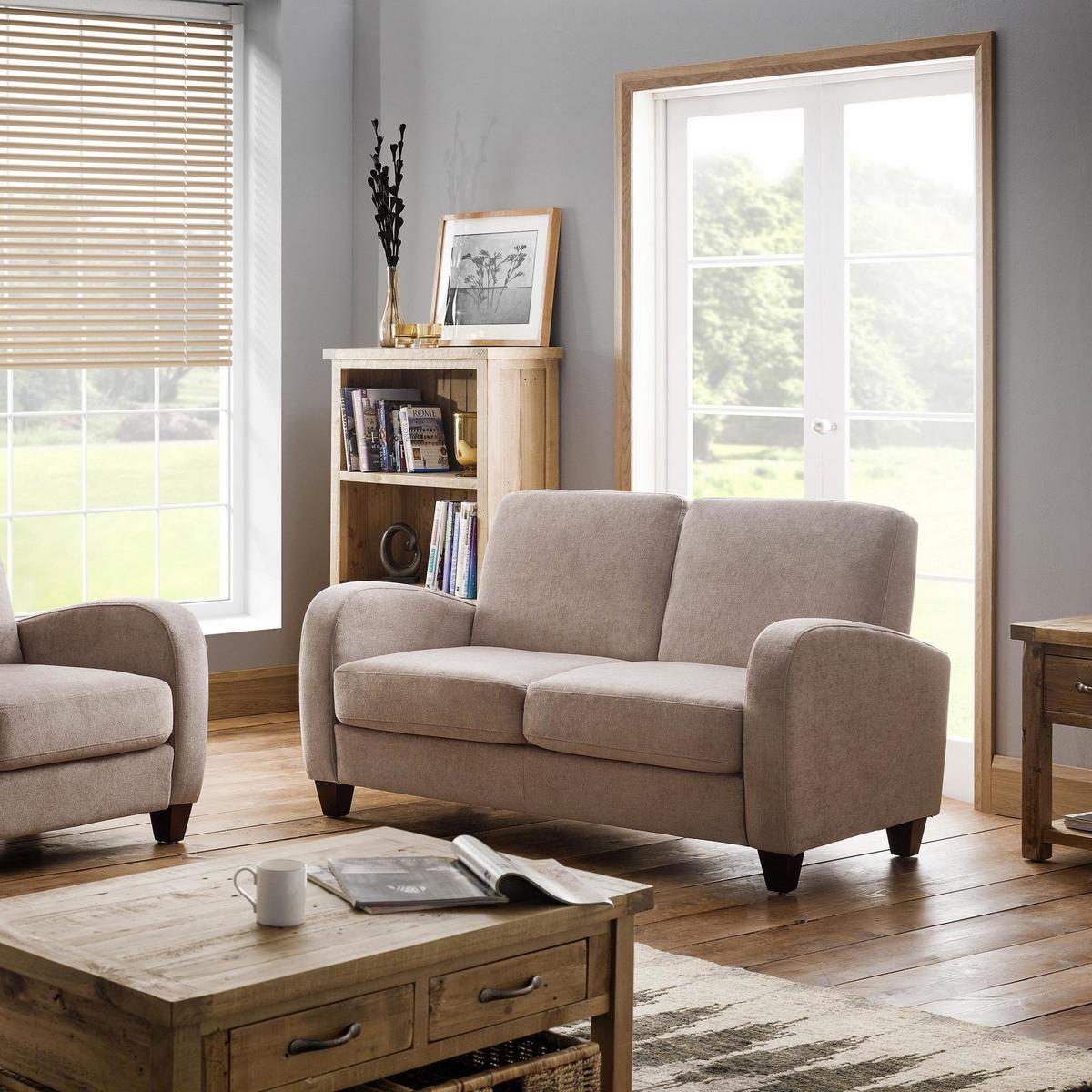 Vivo 2 Seater Fabric Sofa Brown – image 2