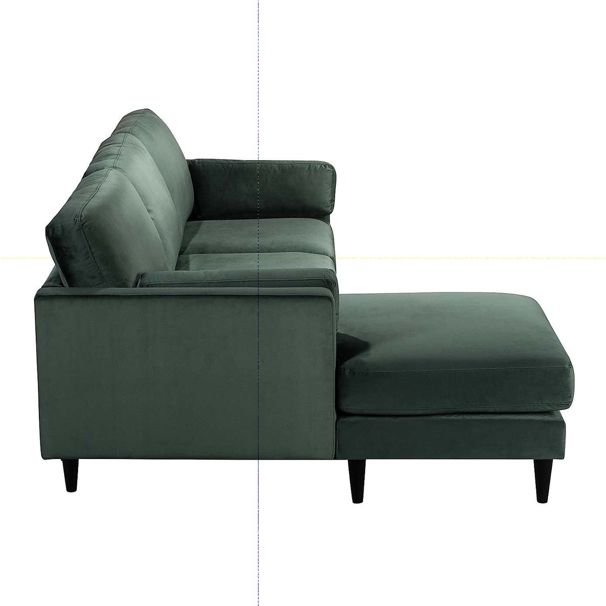 Sheldon Velvet Left Hand Corner Chaise Sofa Blue – image 4