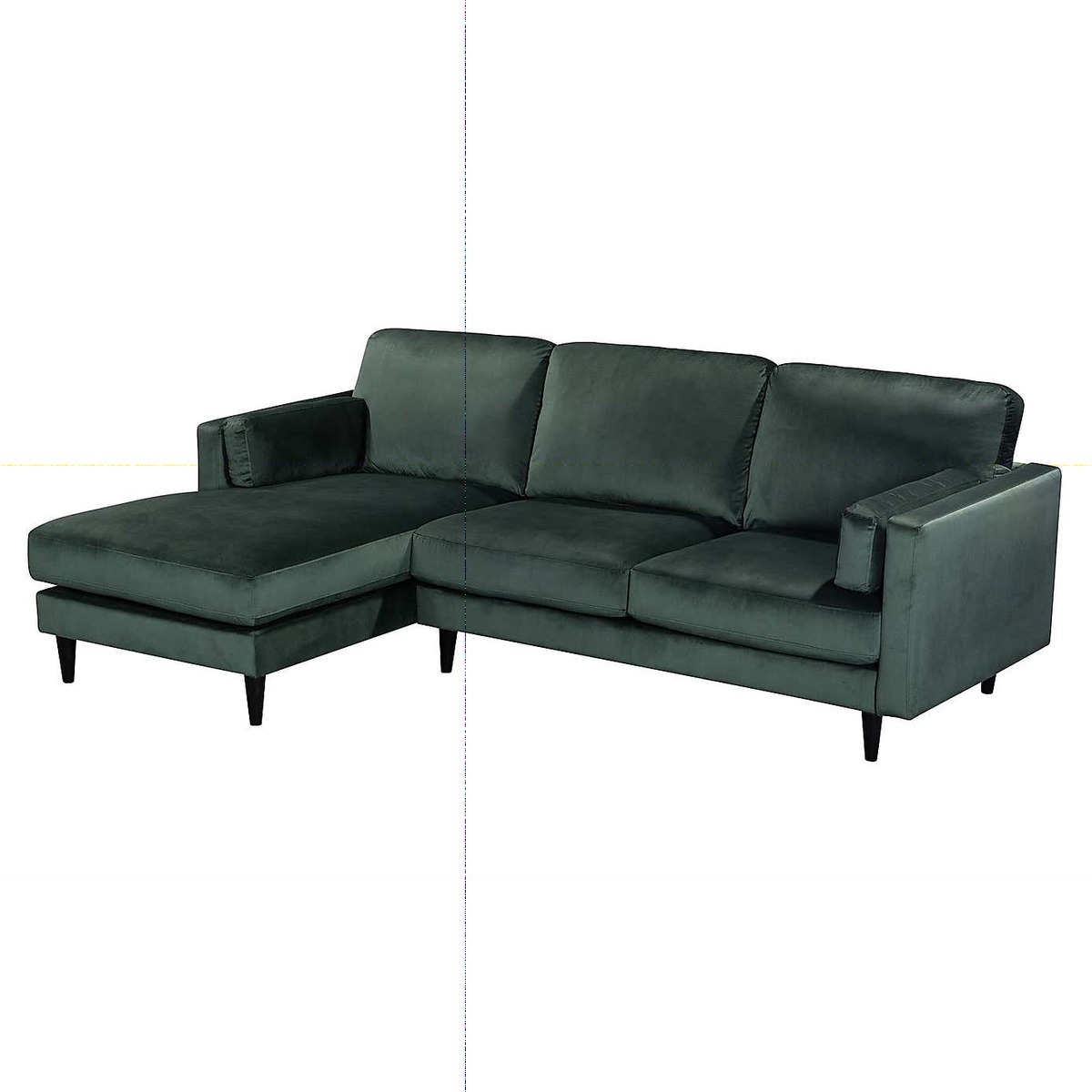 Sheldon Velvet Left Hand Corner Chaise Sofa Blue – image 5