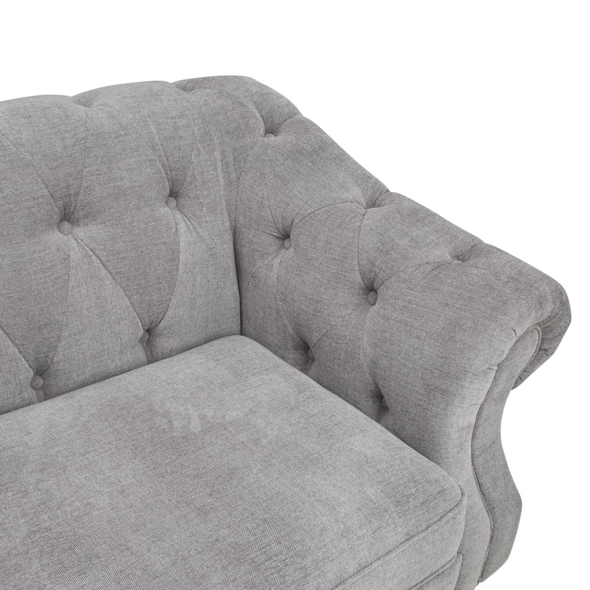 Aubrey Chesterfield 3 Seater Sofa Grey – image 6