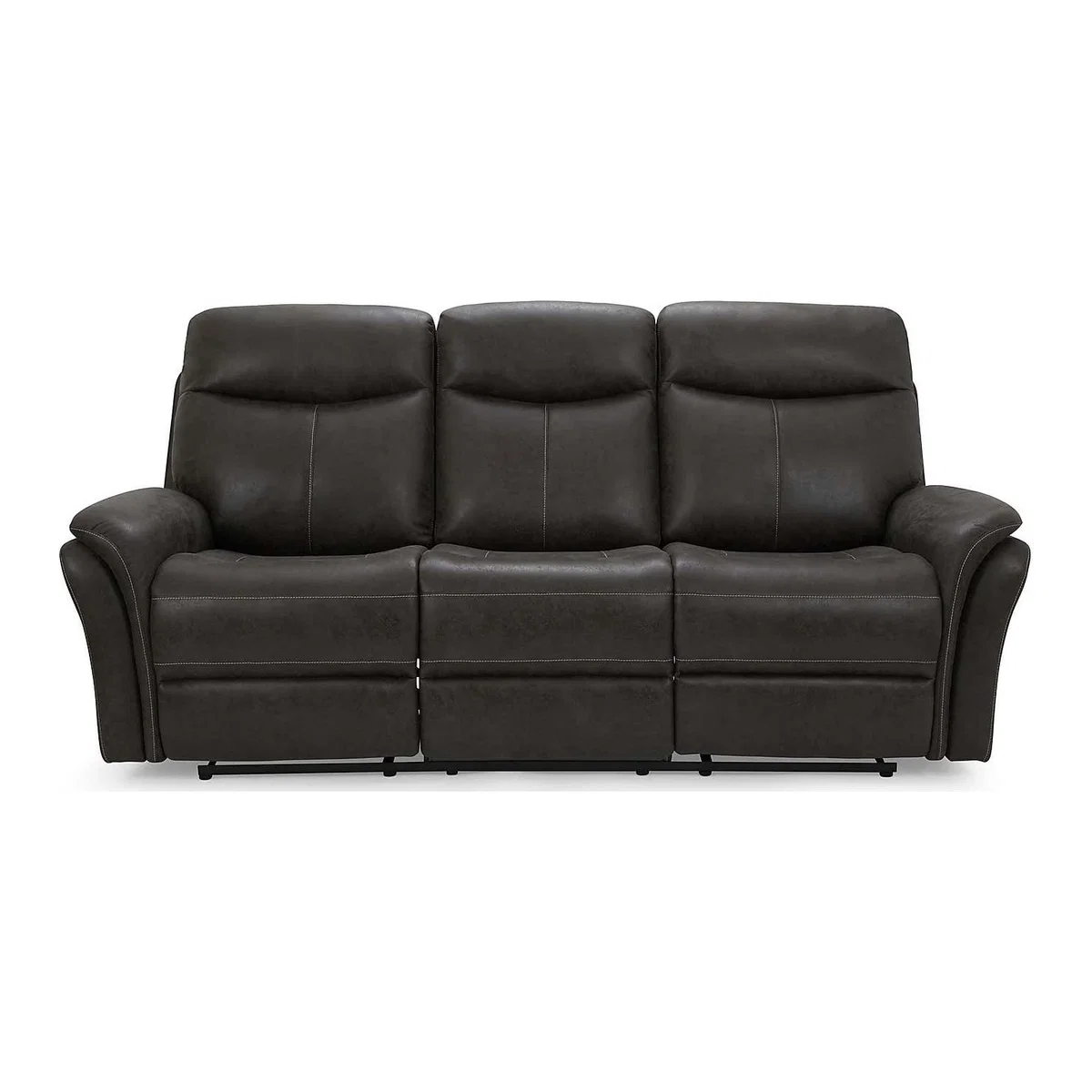 Monte Faux Suede Reclining 3 Seater Sofa - Grey Grey – image 1