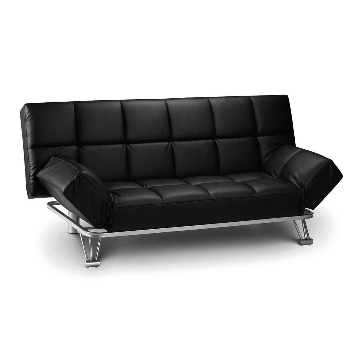 Manhattan Faux Leather Sofa Bed Black – image 3