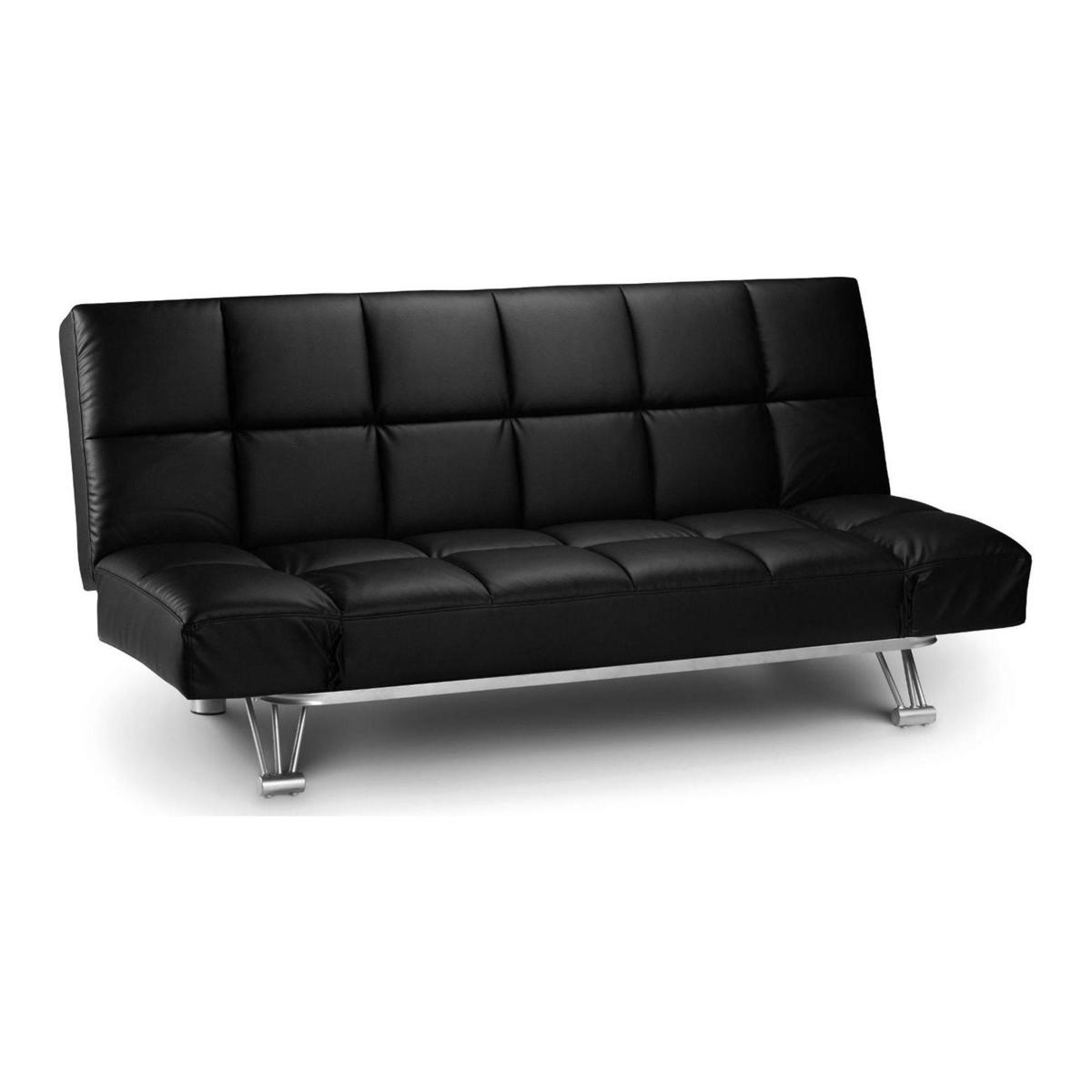 Manhattan Faux Leather Sofa Bed Black – image 1