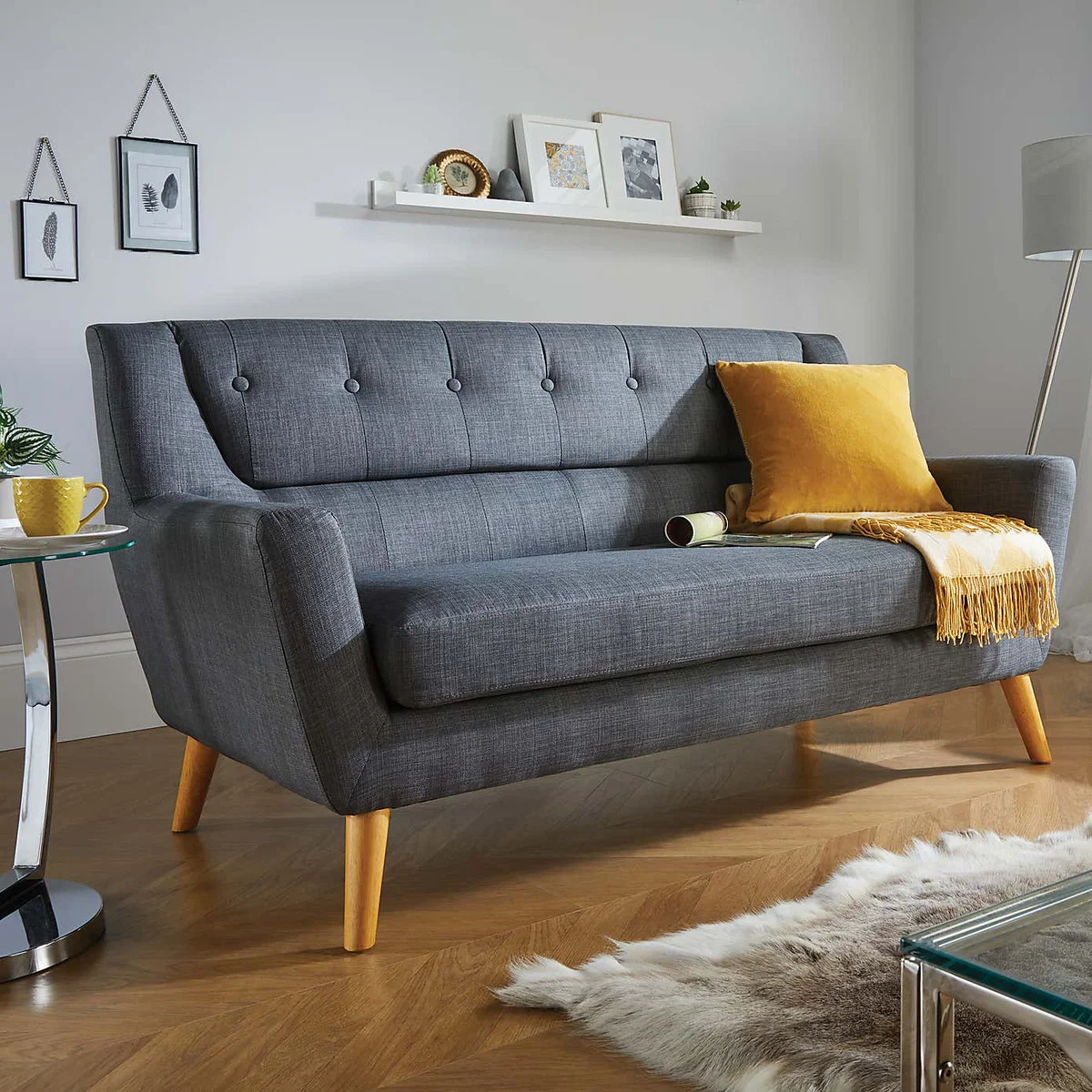 Lambeth 3 Seater Sofa Grey – image 2