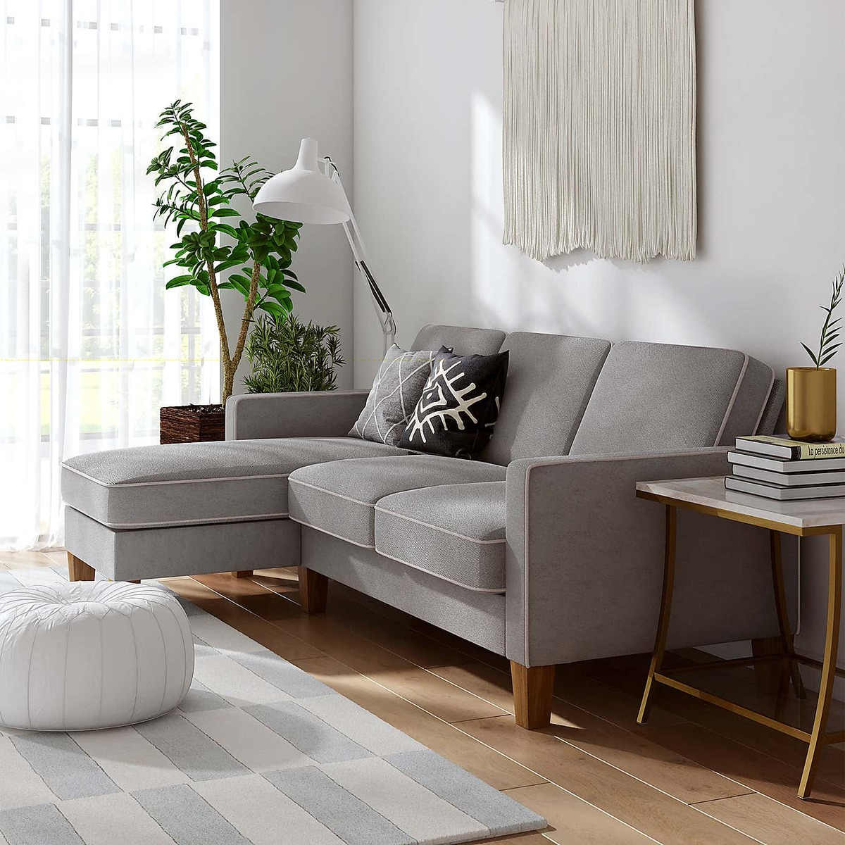 Bowen Chenille Corner Sofa Blue – image 3