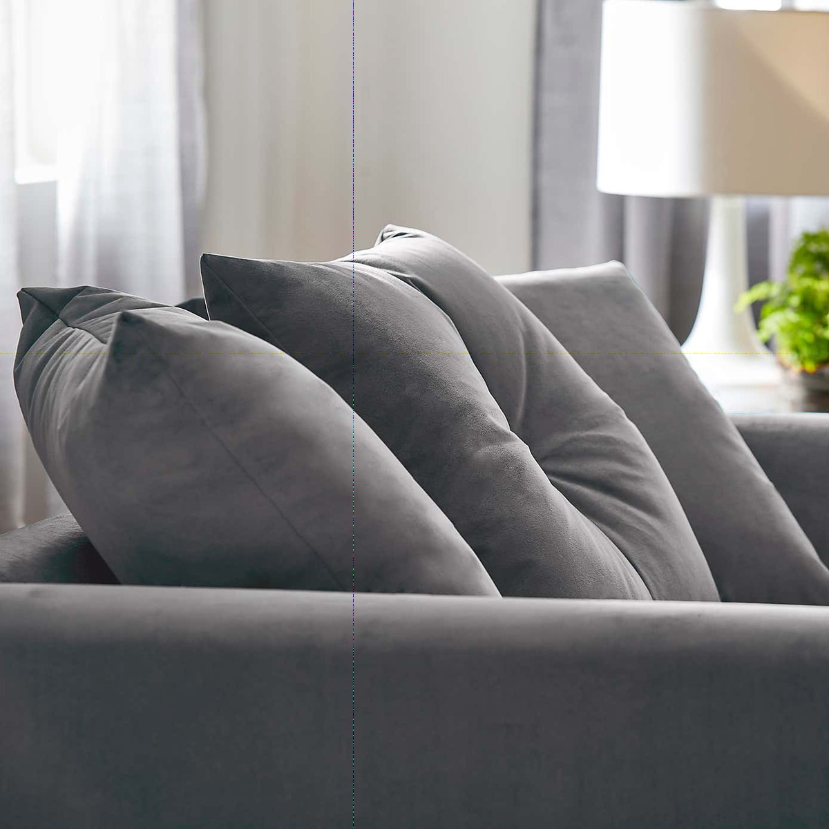 Michigan 3 Seater Grey Velvet Sofa Teal (Blue) – image 4