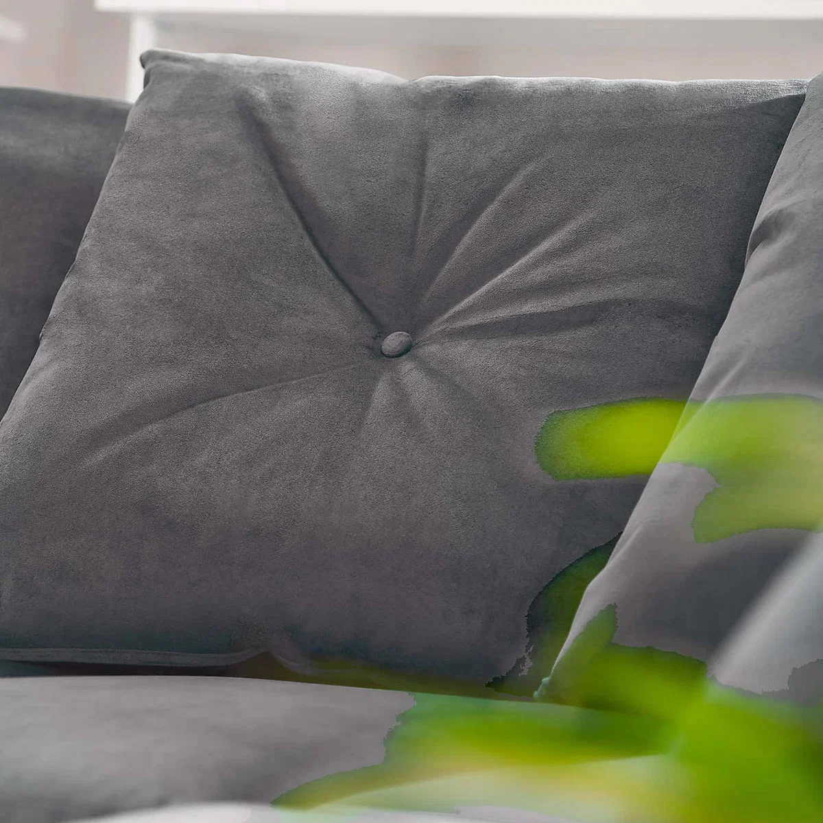 Michigan 2 Seater Grey Velvet Sofa Royal Blue – image 6