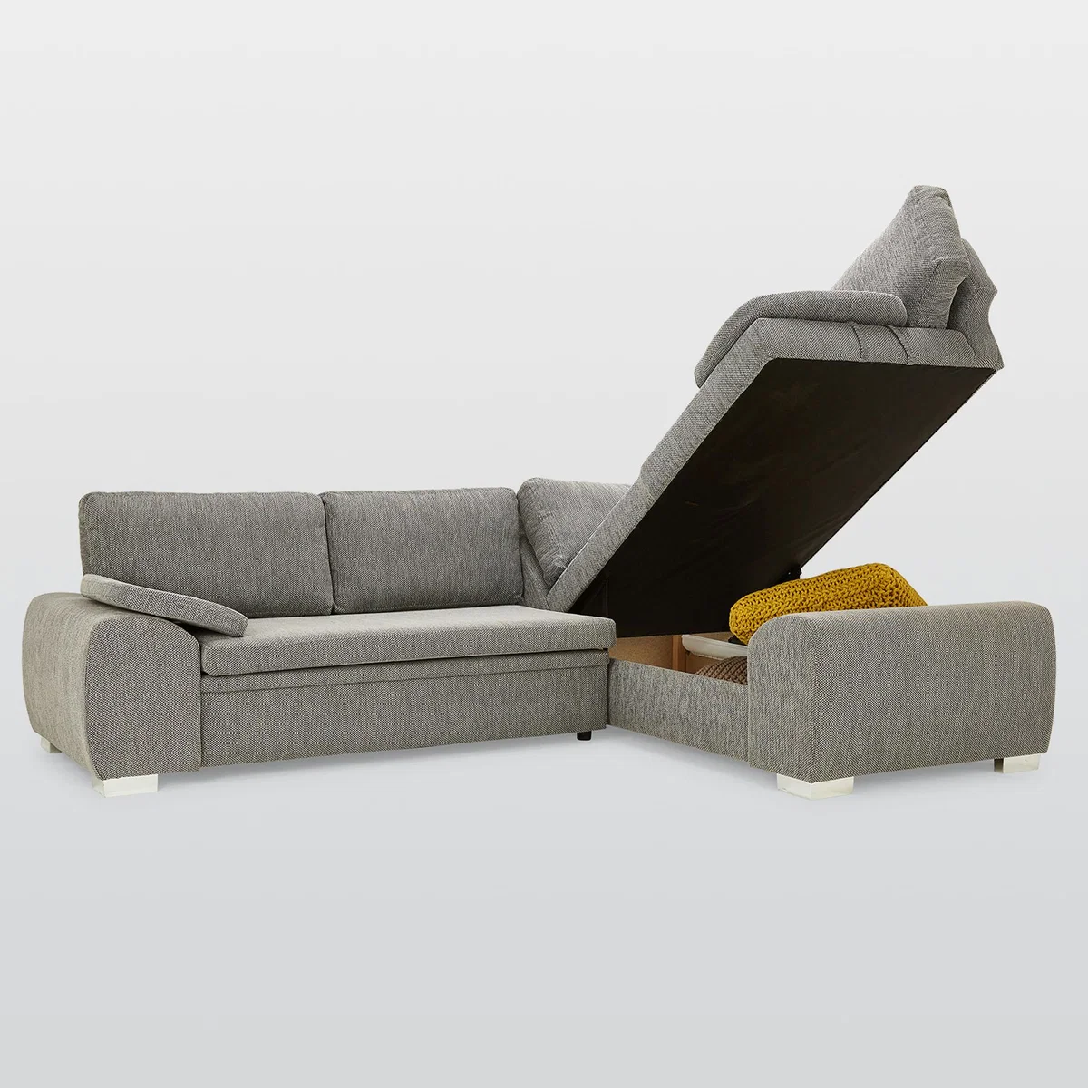 Enzo Left Hand Corner Sofa Bed Grey – image 5