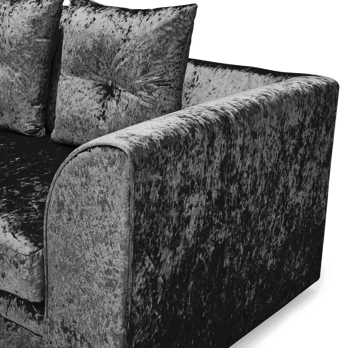 Michigan Velvet 3 Seater Sofa Black – image 5