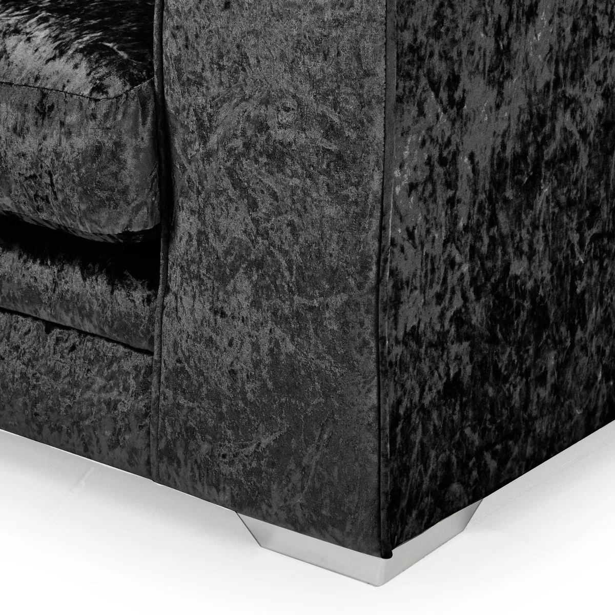 Michigan Velvet 3 Seater Sofa Black – image 6