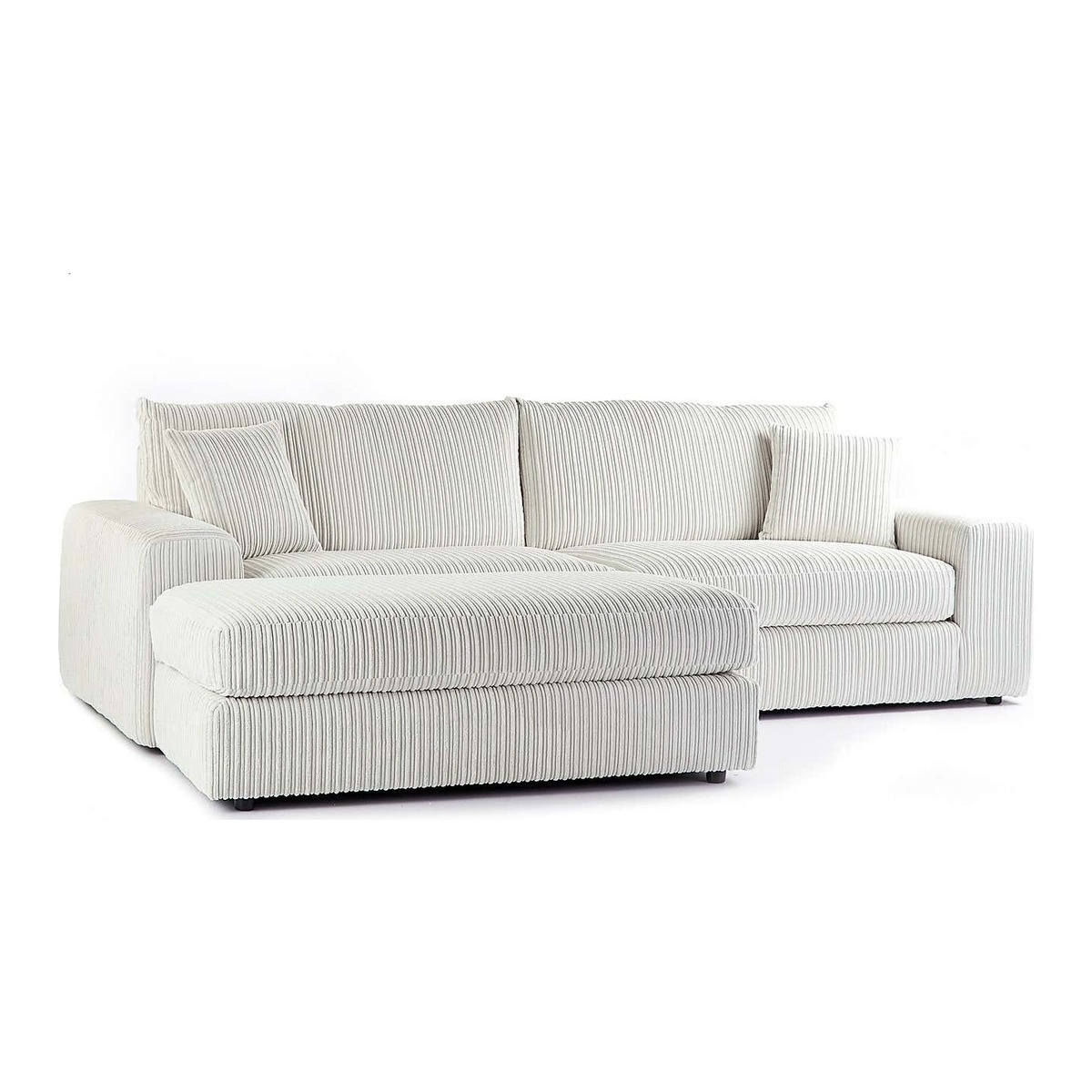 Champ Fabric Reversible Corner Chaise Sofa Cream – image 1