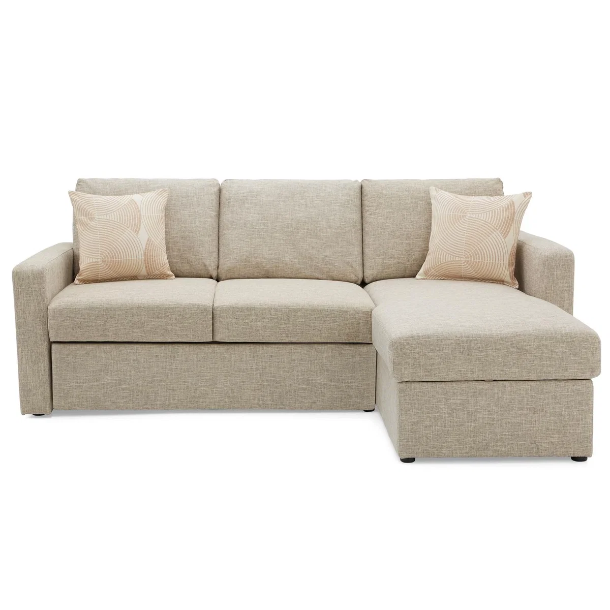 Sophia Fabric Corner Sofa Bed - Natural Beige – image 2