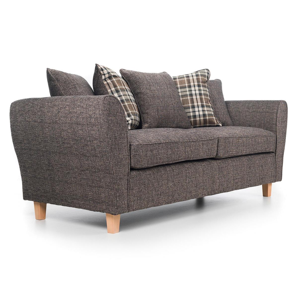 Ashbourne Fabric 3 Seater Sofa Brown – image 3