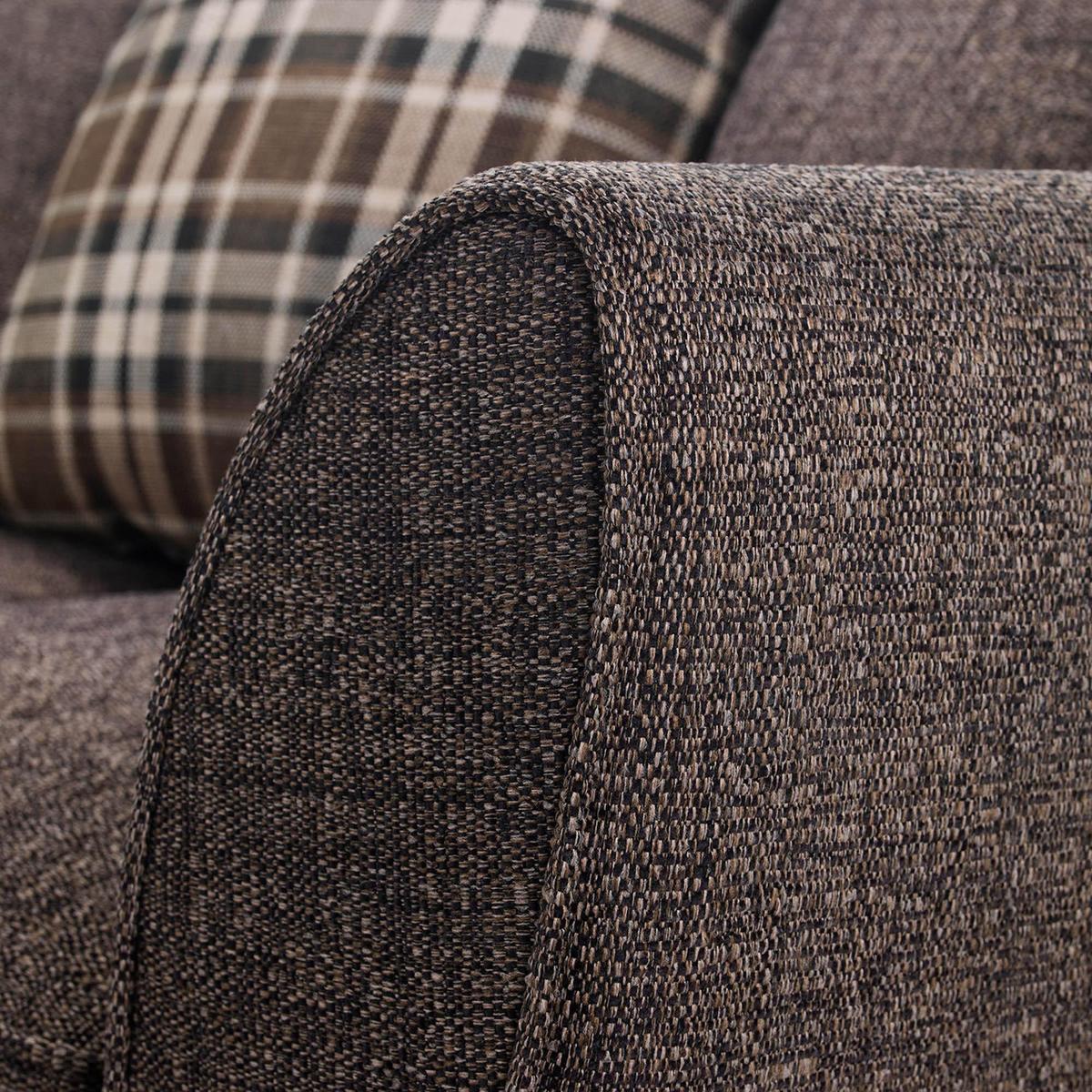 Ashbourne Fabric 3 Seater Sofa Brown – image 4