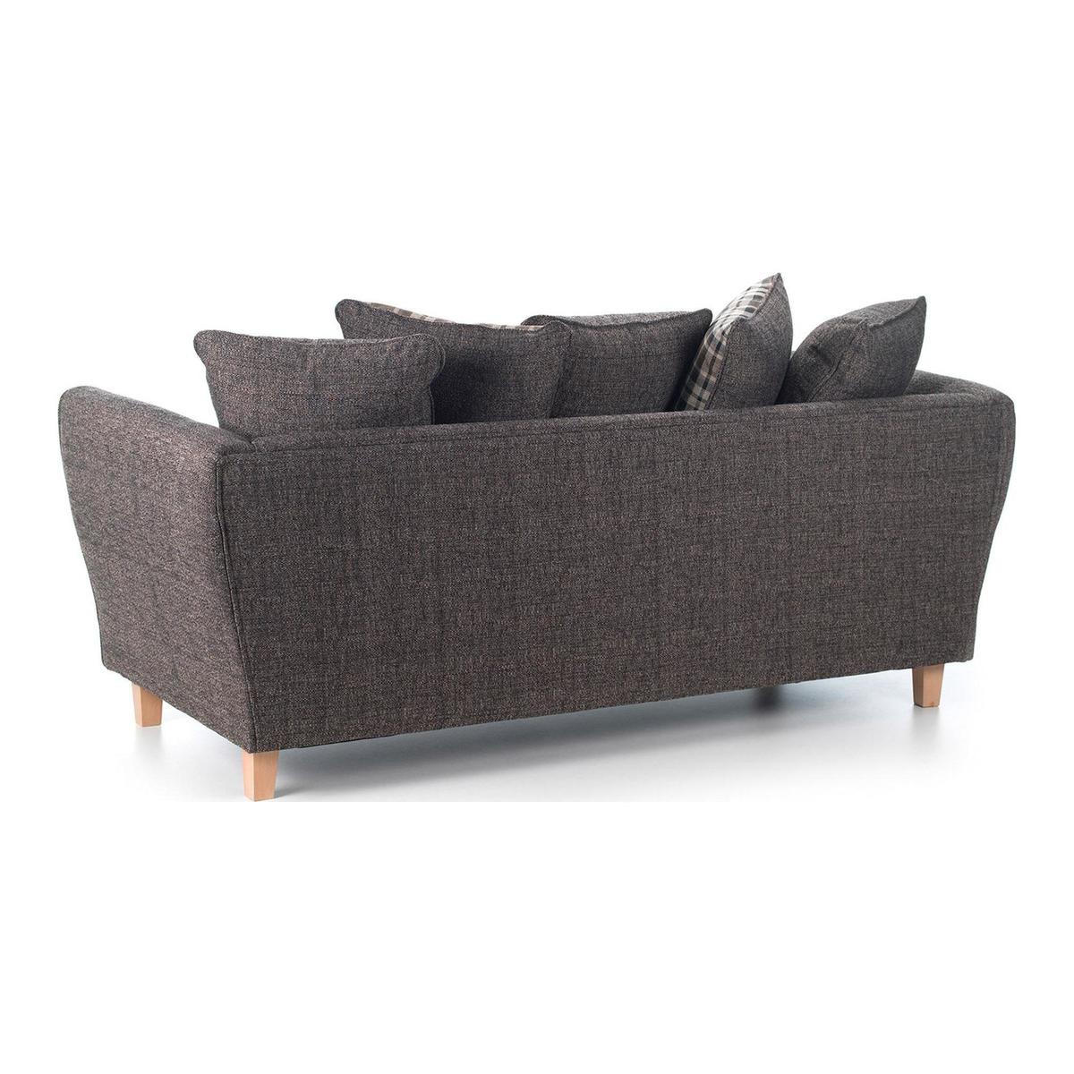 Ashbourne Fabric 3 Seater Sofa Brown – image 2
