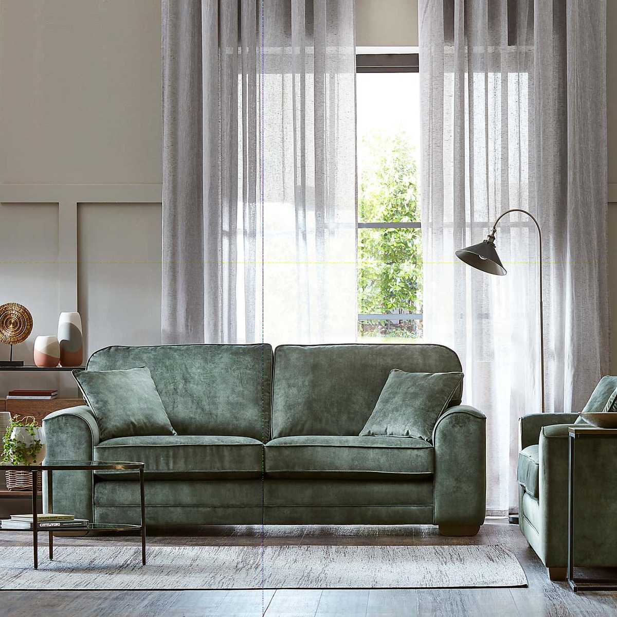 Morello Medium Sofa Slub Velvet Slub Velvet Forest Green – image 2