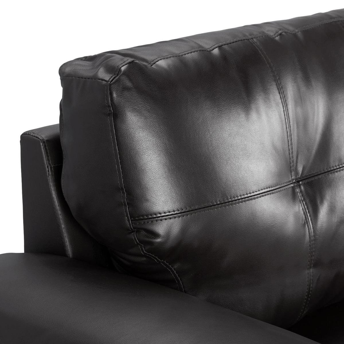 Brisbane 3 Seater Leather Sofa Black – image 3