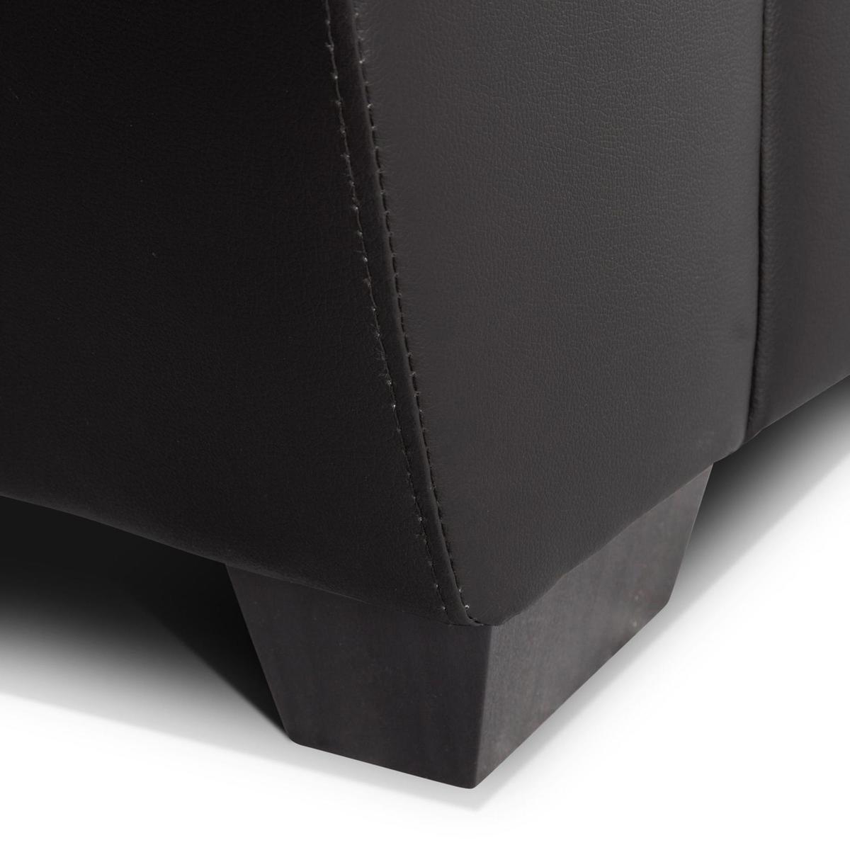 Brisbane 3 Seater Leather Sofa Black – image 4