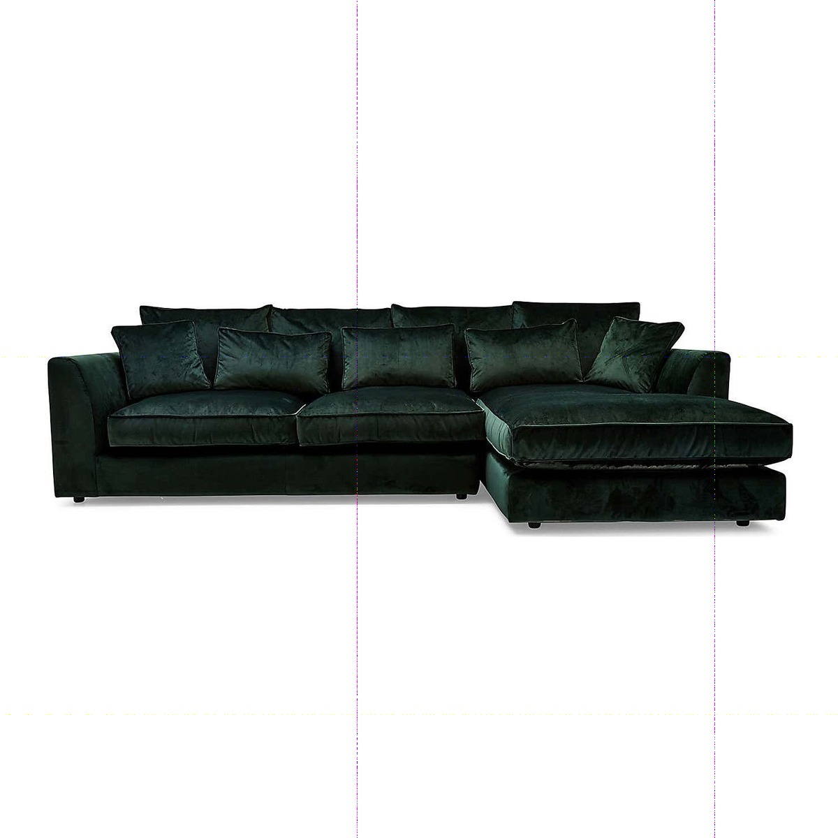 Samba Large Velvet Right Hand Corner Sofa Green
