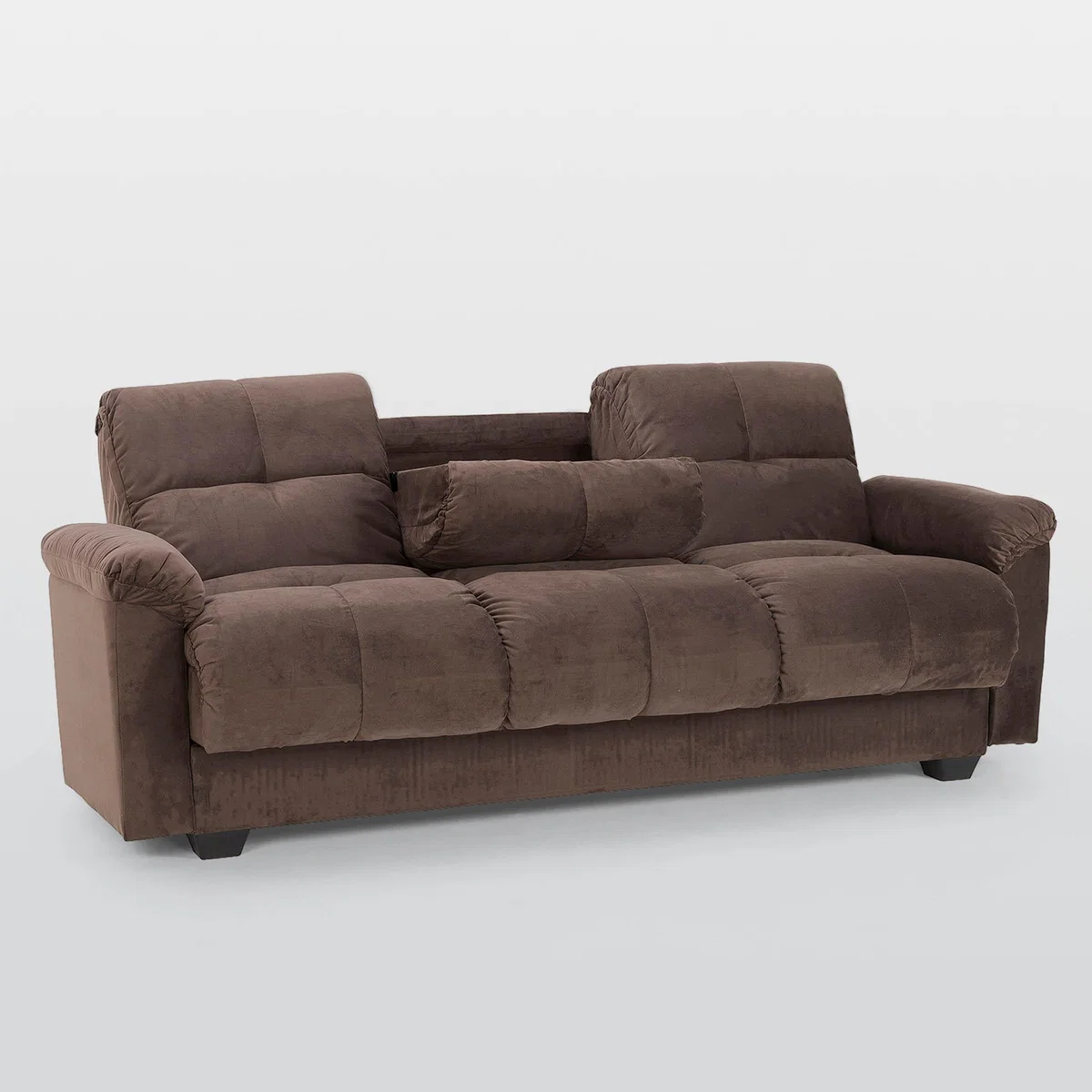 Cate Fabric Sofa Bed with Ottoman Grey – image 3