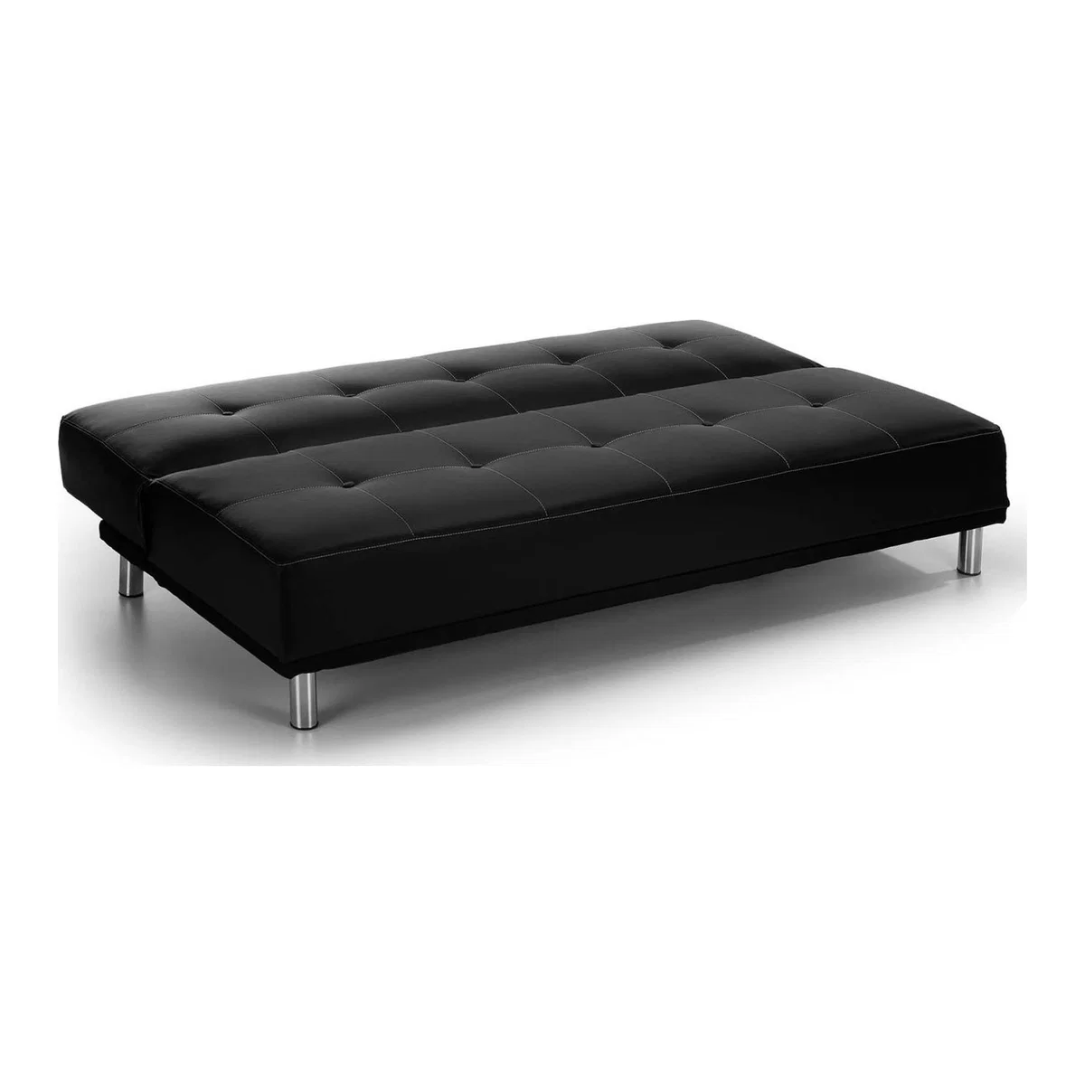 Duke Faux Leather Sofa Bed Black – image 2