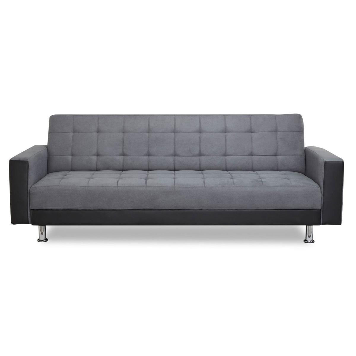 Ruben Fabric and Faux Leather Sofa Bed Grey – image 3