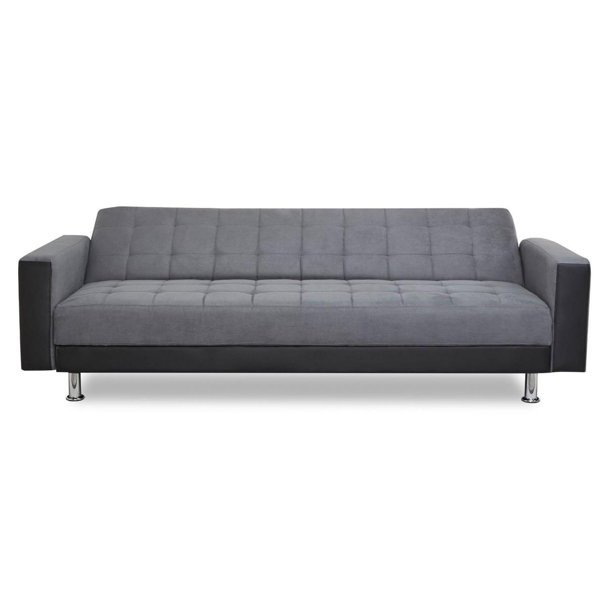 Ruben Fabric and Faux Leather Sofa Bed Grey – image 4