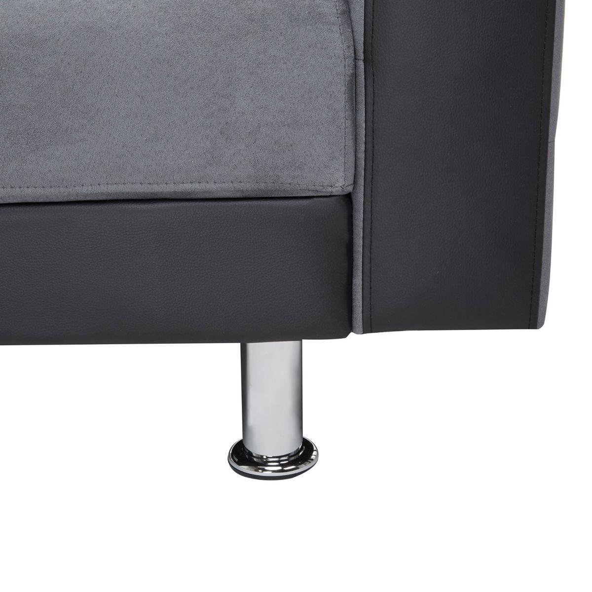 Ruben Fabric and Faux Leather Sofa Bed Grey – image 5
