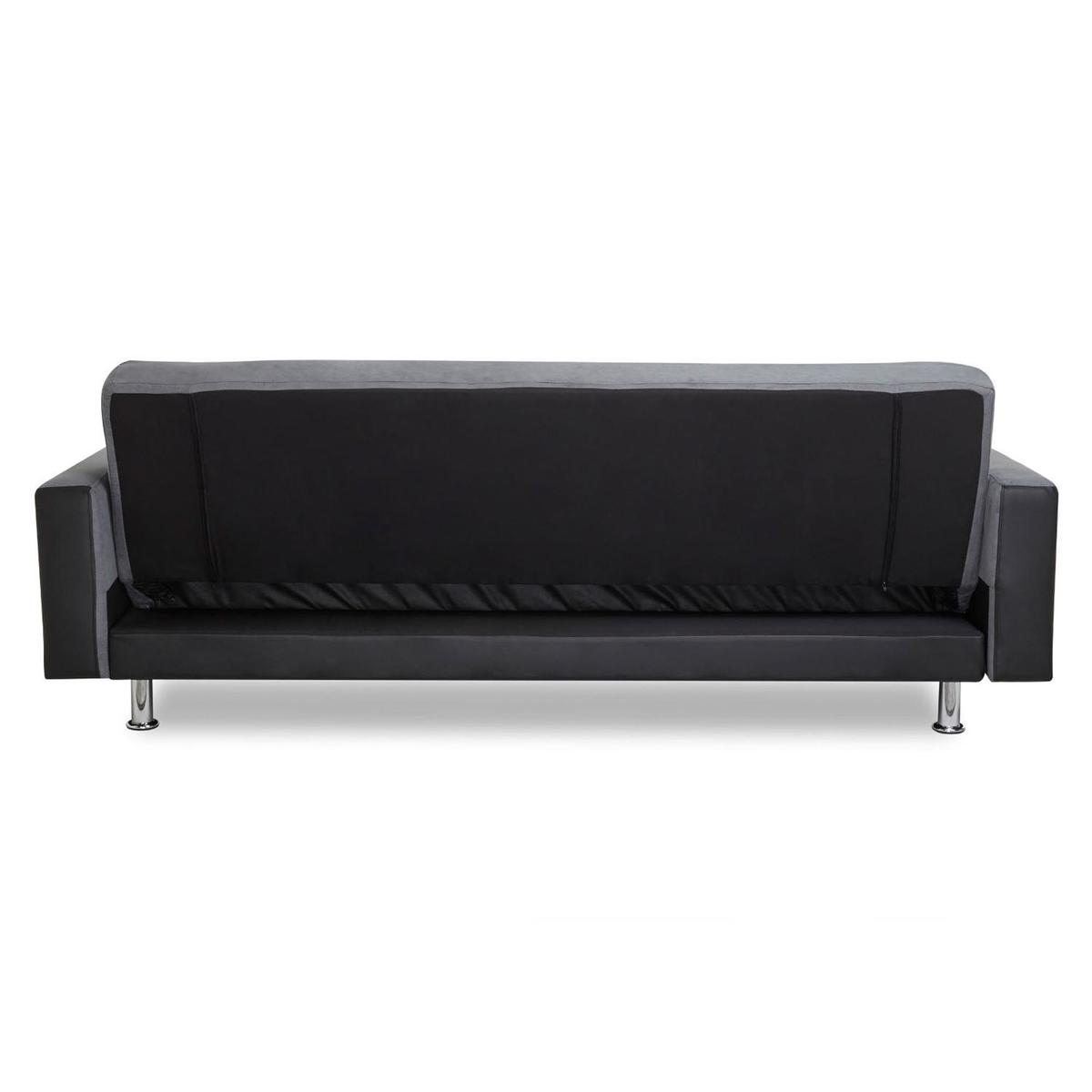 Ruben Fabric and Faux Leather Sofa Bed Grey – image 6