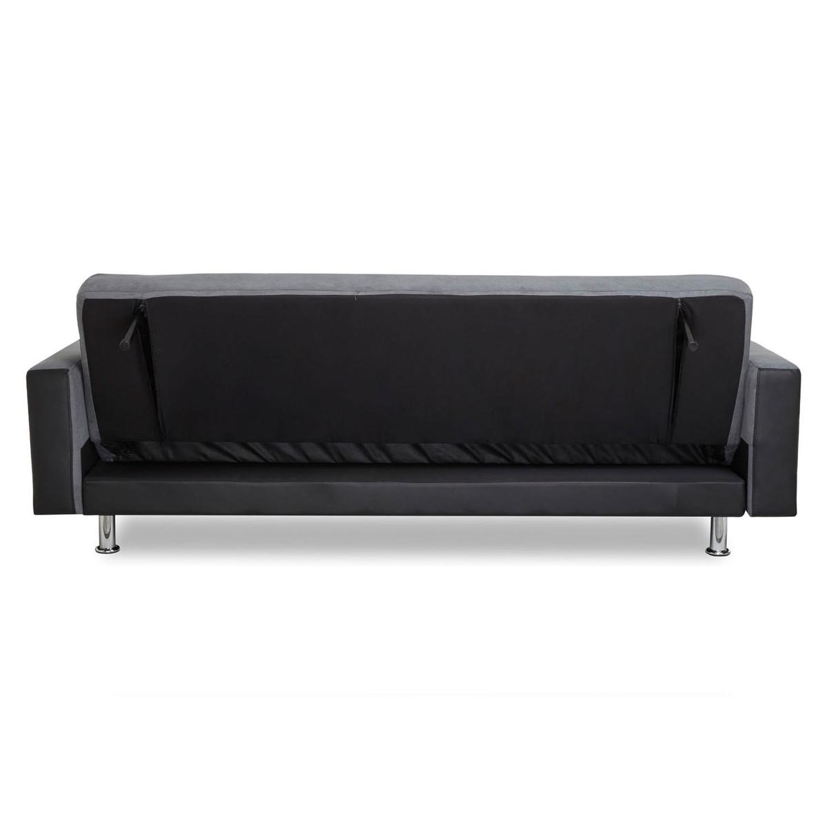Ruben Fabric and Faux Leather Sofa Bed Grey – image 8