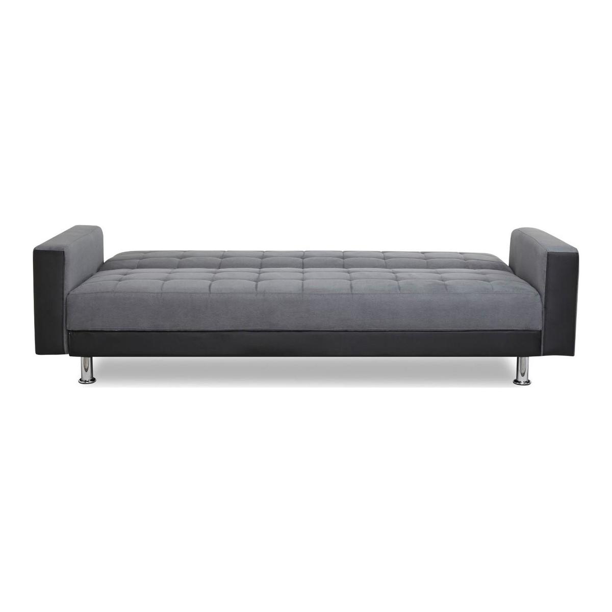 Ruben Fabric and Faux Leather Sofa Bed Grey – image 2