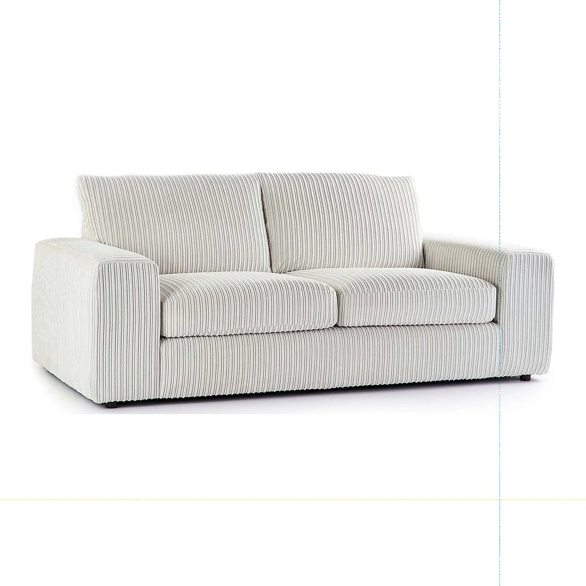Champ Fabric 3 Seater Sofa Cream – image 1
