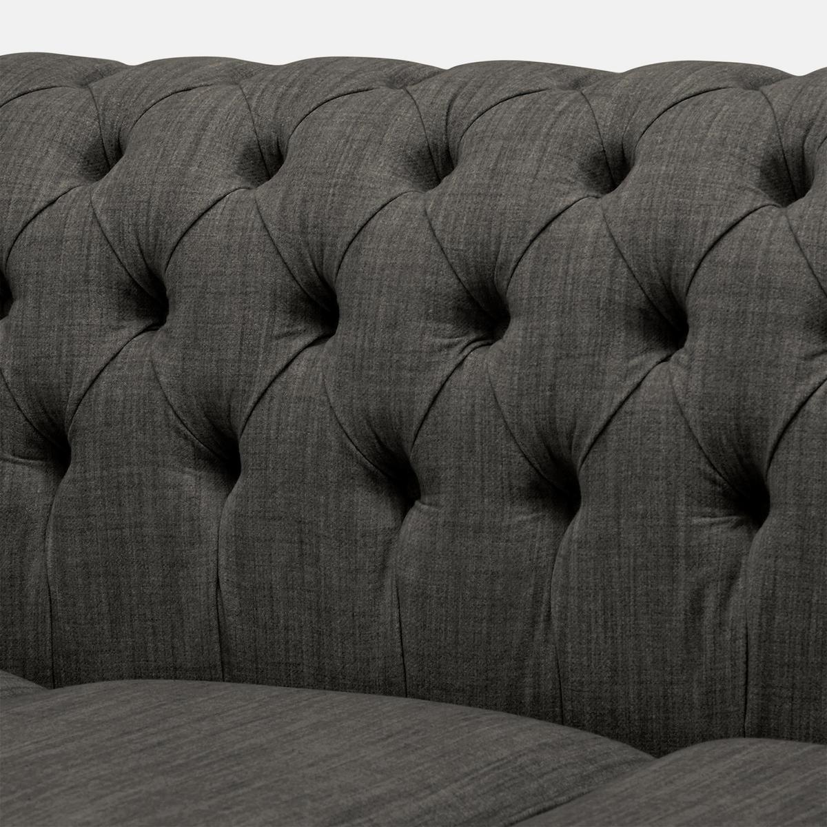 Belvedere Chesterfield 4 Seater Wool Sofa Charcoal – image 4