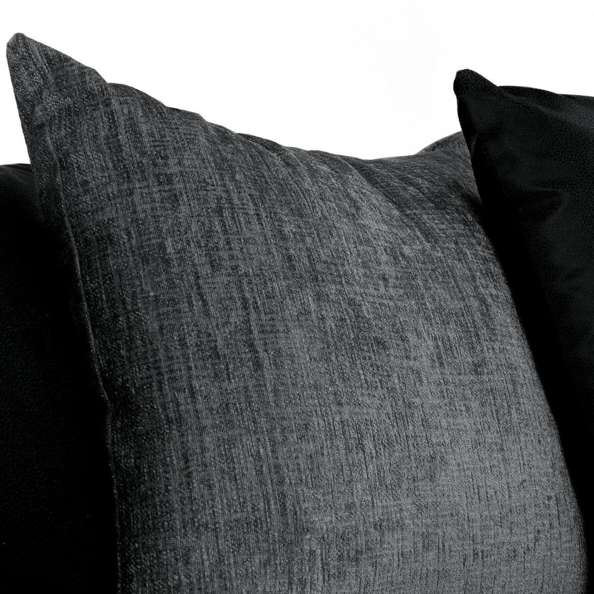 Denver Left Hand Corner Sofa Black – image 4