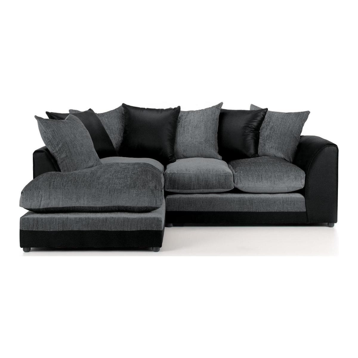 Denver Left Hand Corner Sofa Black – image 2