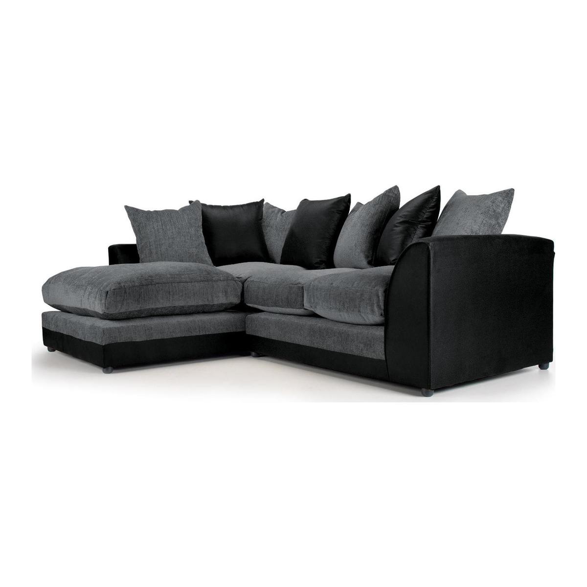 Denver Left Hand Corner Sofa Black – image 1